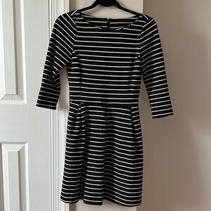 Banana Republic, 0P, Black and White Striped Dress